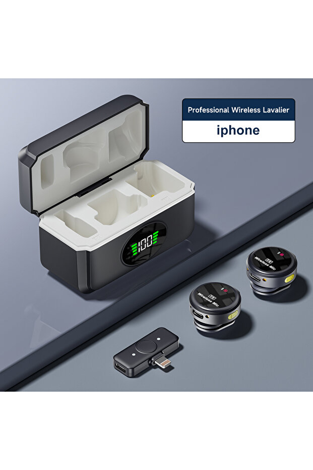 Q 8 Wireless Lavalier Microphone with Charging Case, Noise Cancellation Feature - 2