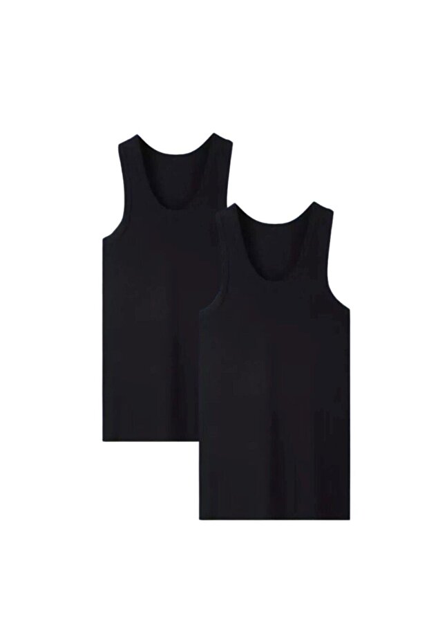 Men's 2-Pack Lycra Cotton Black Undershirt L.U.O1.K.0K.A0.K.6O.T.A2