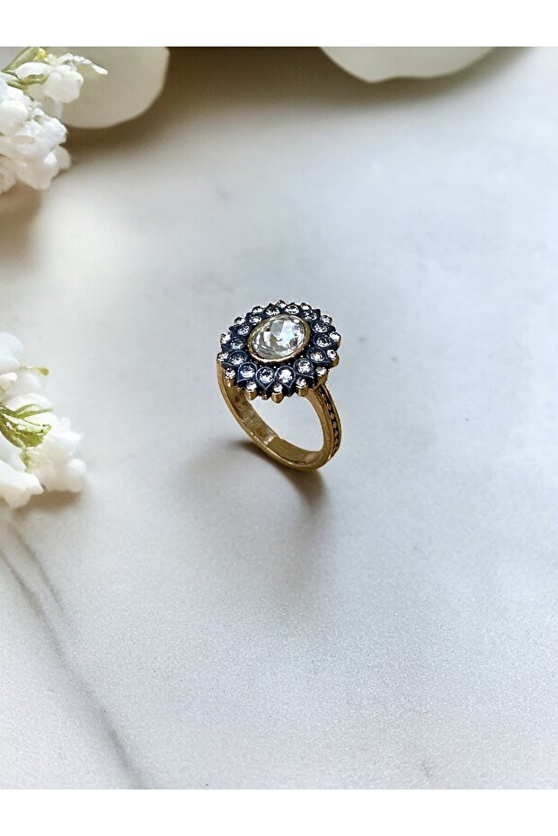 خاتم من الأحجار الكريمة البيضاوية الكريستالية - 4