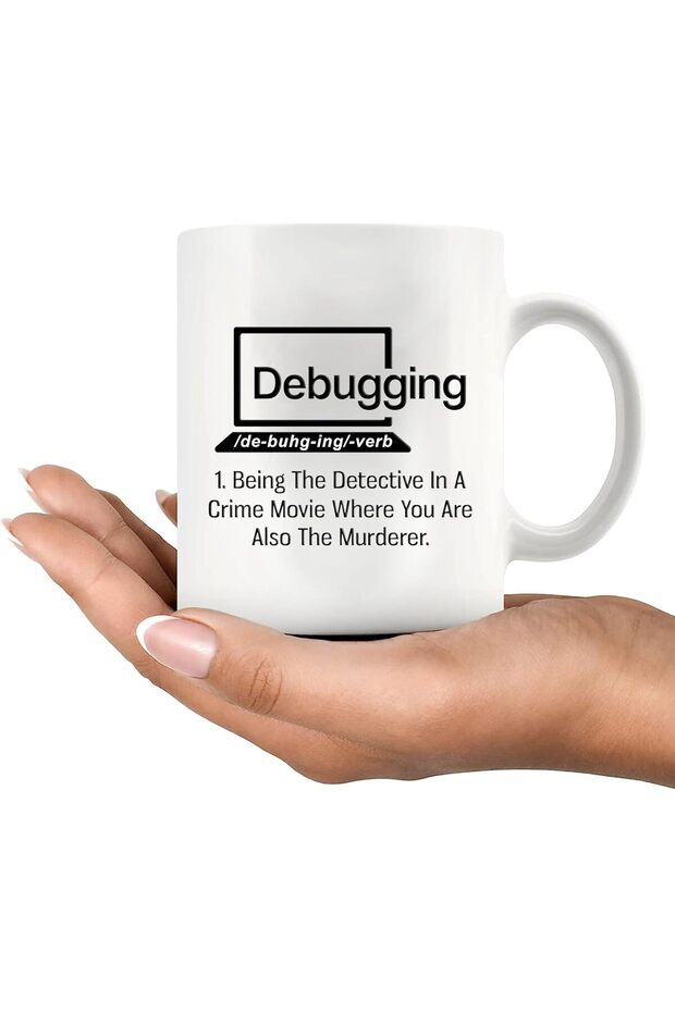 Coffee Mug with Funny Programmer Quote - Humorous Gift for Computer Science and Debugging - Creative - 8
