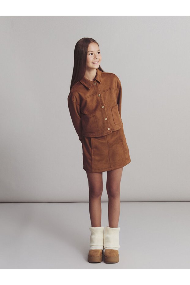 Quality Pieces from Çelebi Store: Suede Girls' Skirt with Belt and Cord
