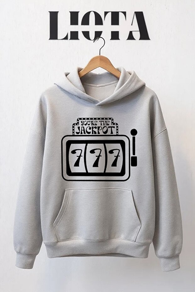 777 Printed Oversize Cotton 3 Thread Sweatshirt