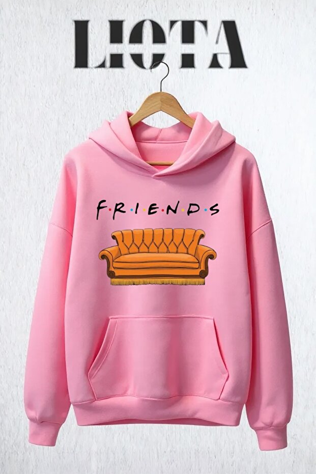سويت شيرت قطني كبير الحجم مطبوع عليه Friends مكون من 3 خيوط
