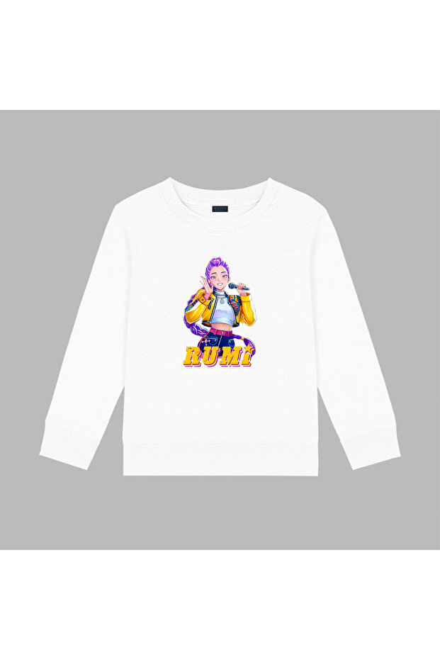Kpop Demon Hunters Hunterix Demon Hunters Rumi Design Printed 3-Thread Sweatshirt