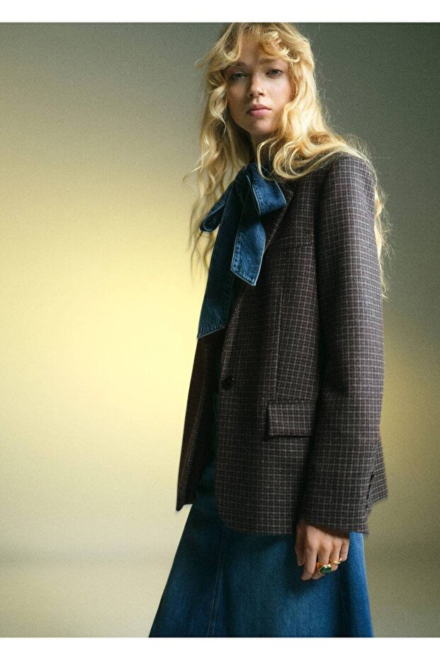 Plaid Wool Blazer