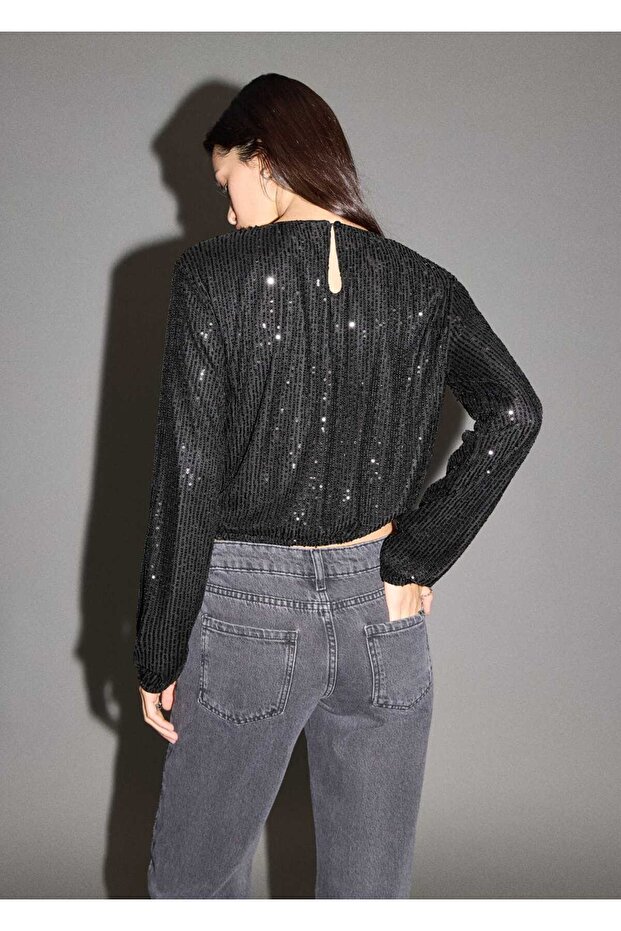 Payetli bluz - 4