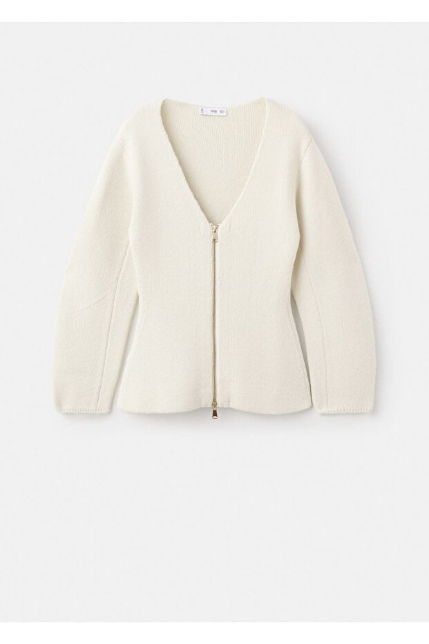 Fermuarlı triko ceket - 3