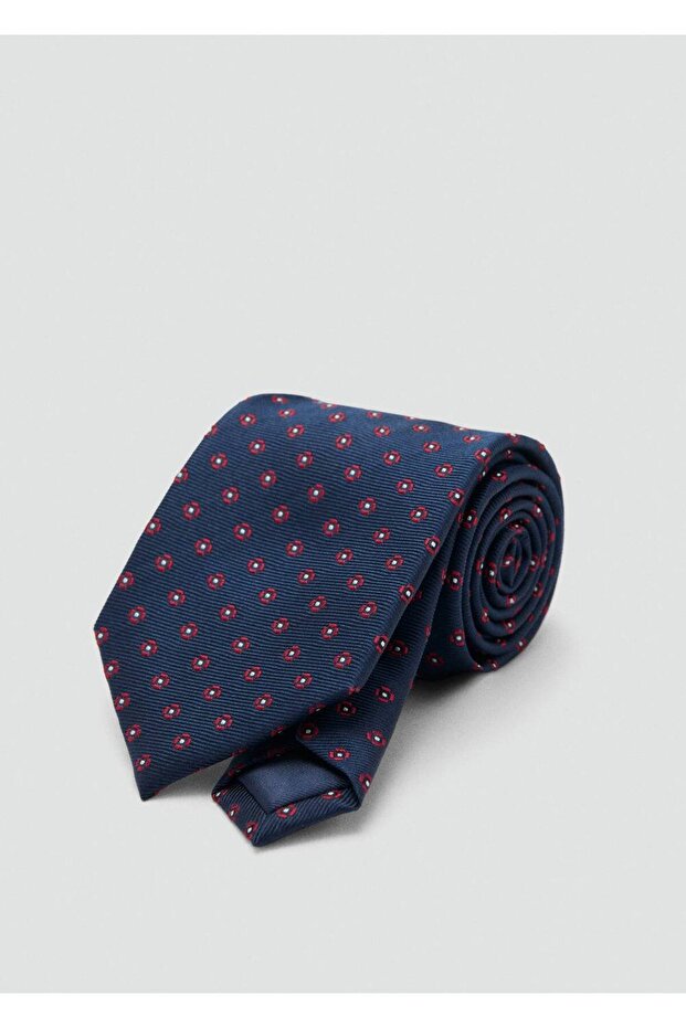 Çiçekli ipek kravat - 1