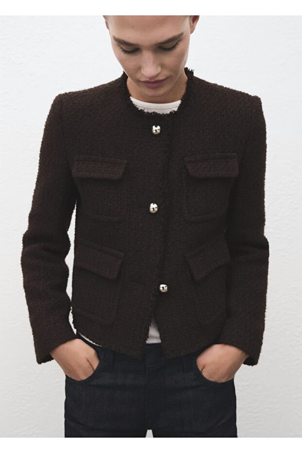 Dikişsiz tüvit ceket - 8