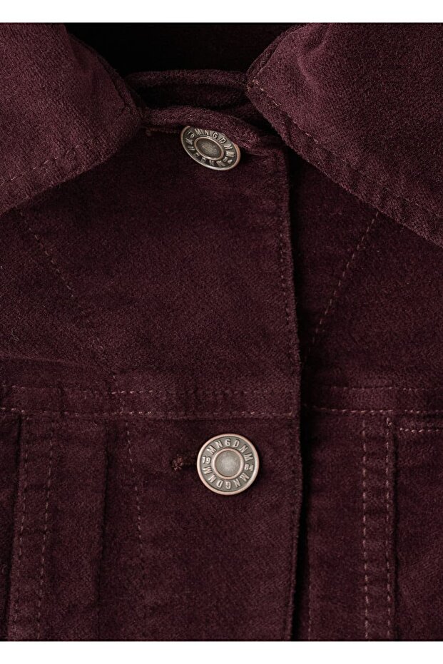 Dikişli kadife mont - 7