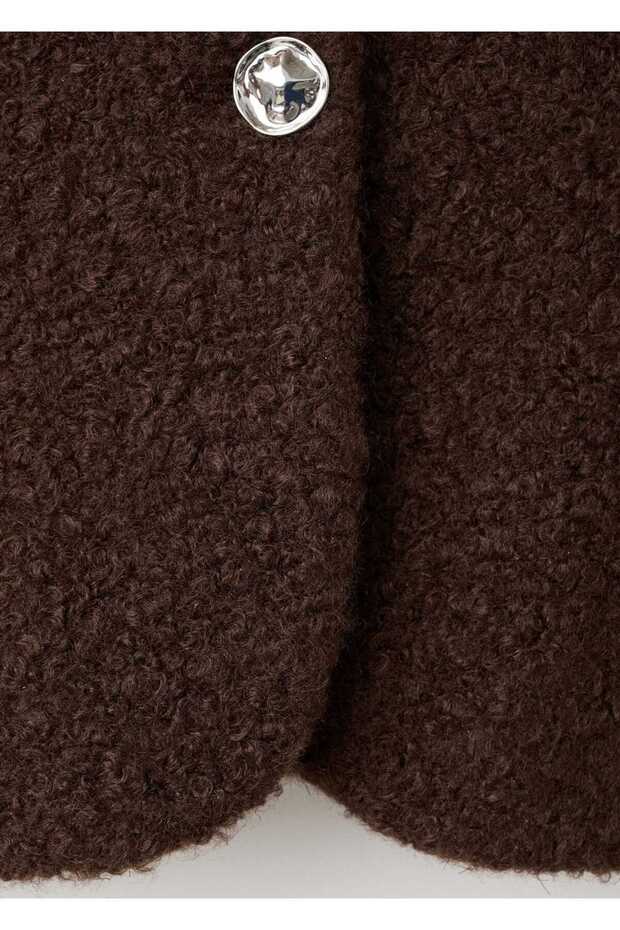 Strass taşlı buklet ceket - 6