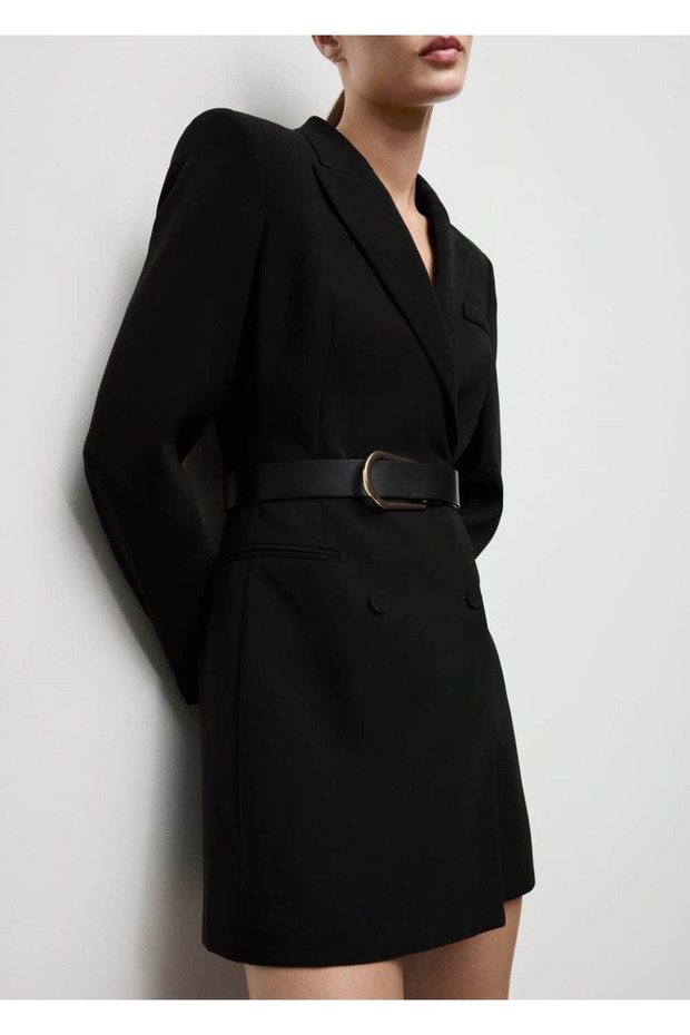 Blazer Style Dress with Belt Detail