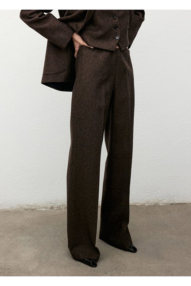 Kırçıllı yün pantolon - 1