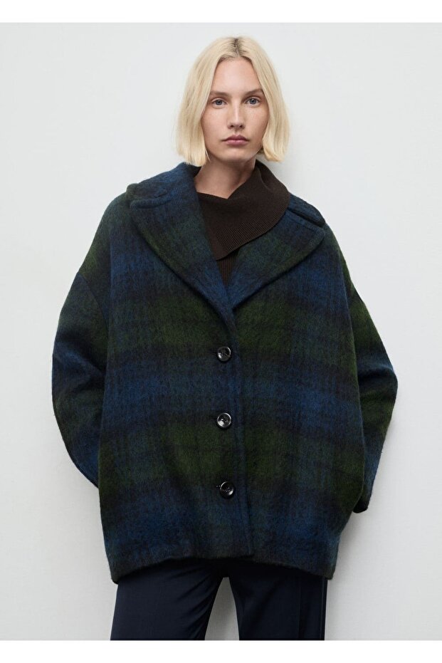 Kareli oversize palto - 6