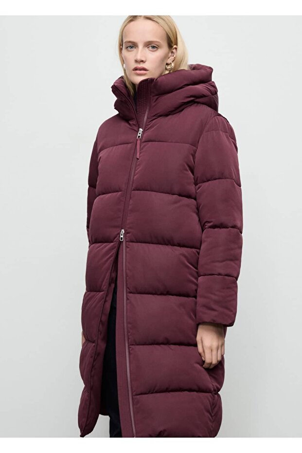 Long Quilted Anorak with a Hood