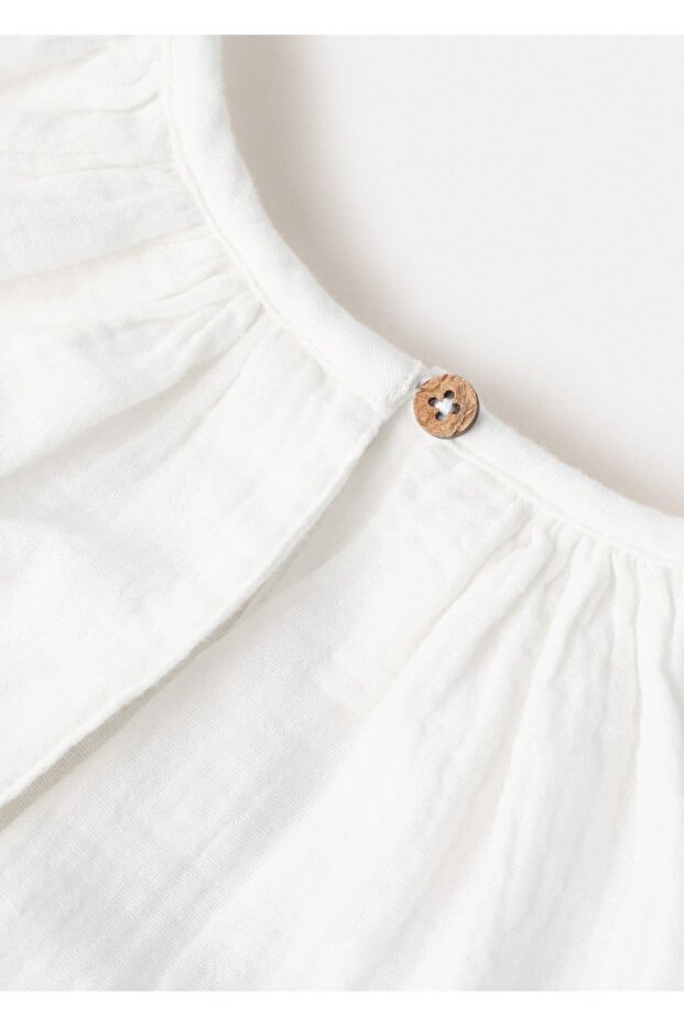 İşlemeli pamuklu bluz - 5