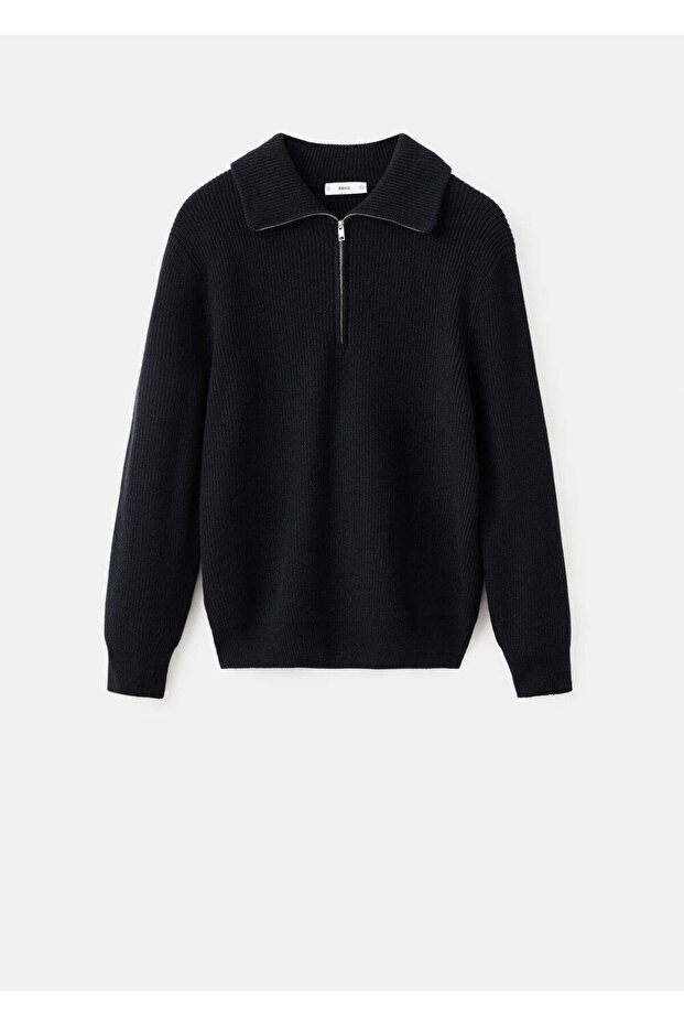 Fermuarlı triko kazak - 3