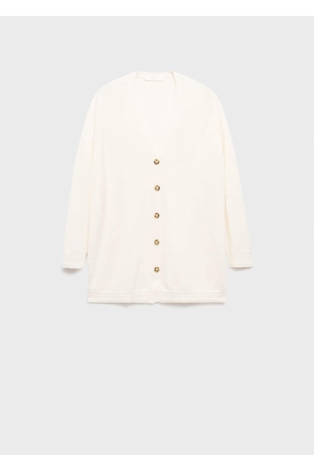 Düğmeli yün hırka - 3