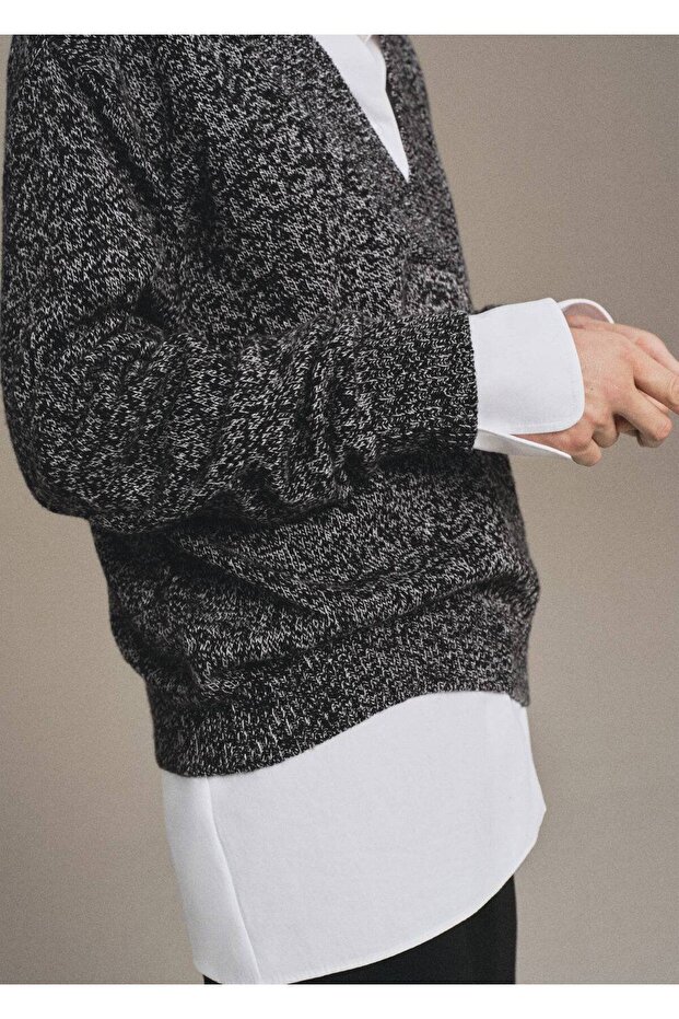 Kırçıllı V yaka kazak - 8