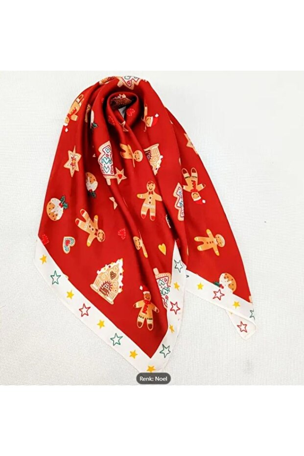 Christmas Themed, New Year Accessory, Christmas Printed, Scarf, Scarf 70X70