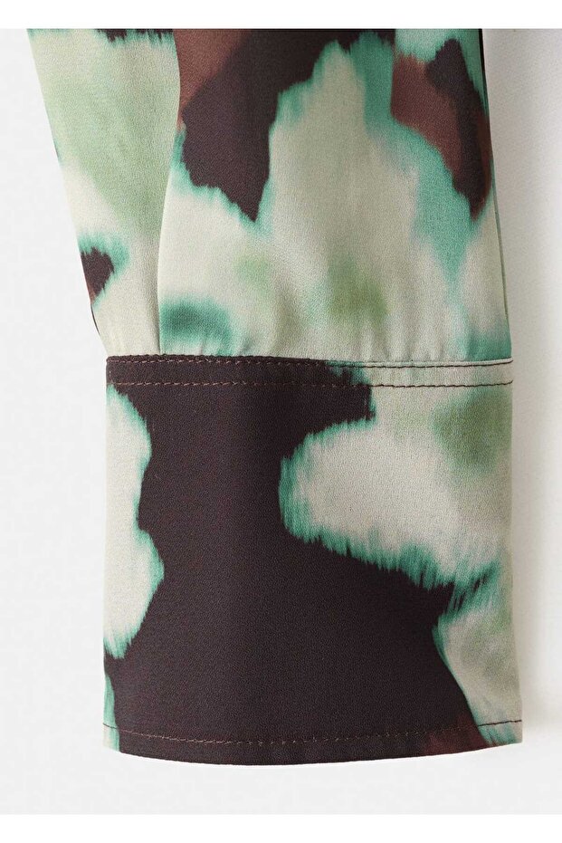 V yaka bağ detaylı bluz - 8