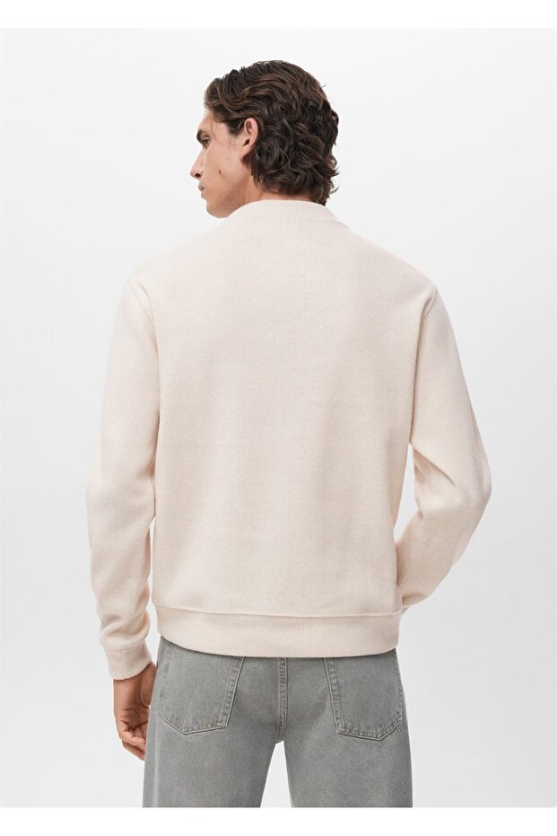 Düz kesim regular fit triko sweatshirt - 4