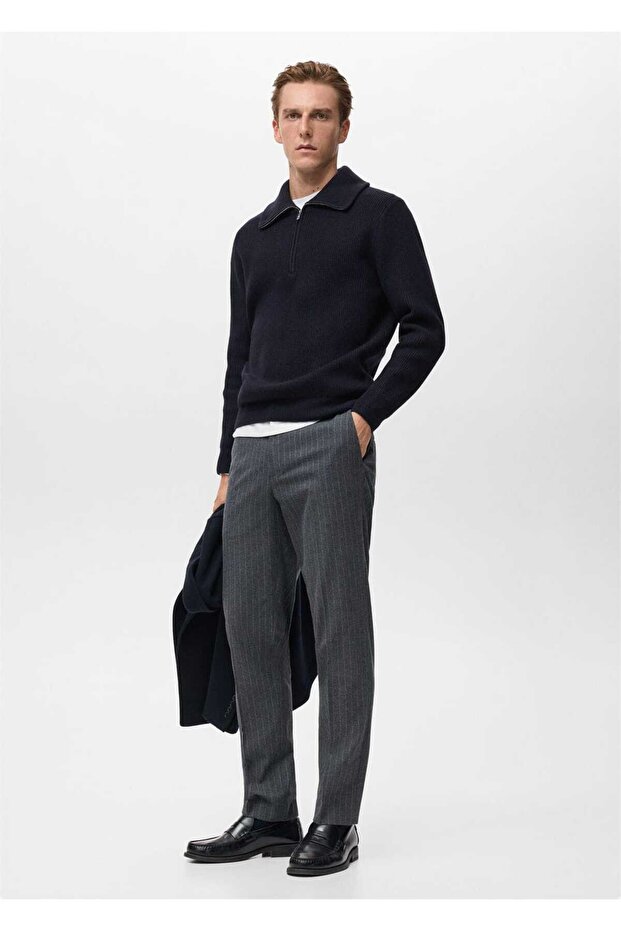 Fermuarlı triko kazak - 6