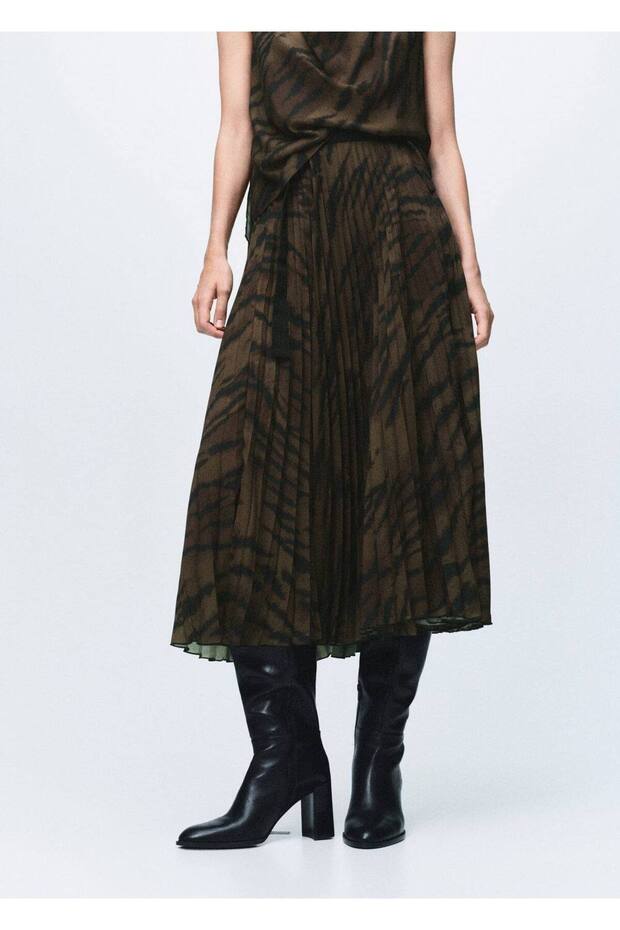 Kemerli pilili etek - 1