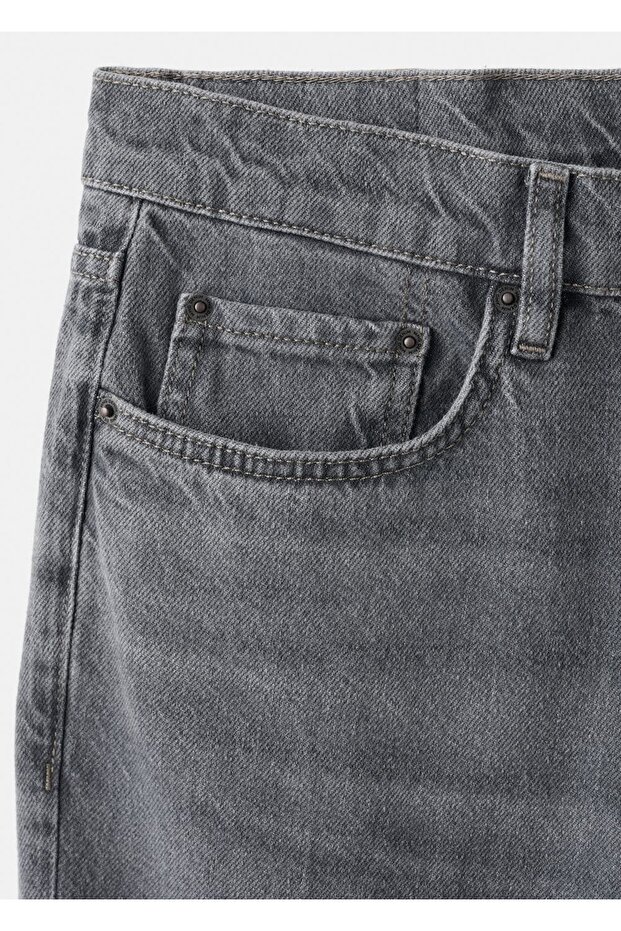 Regular kesim pamuklu jean pantolon - 7