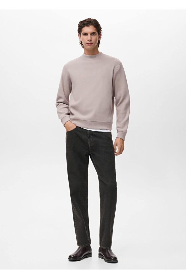 Düz kesim regular fit triko sweatshirt - 2