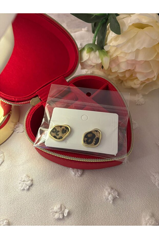 Leopard Patterned Earrings - 1