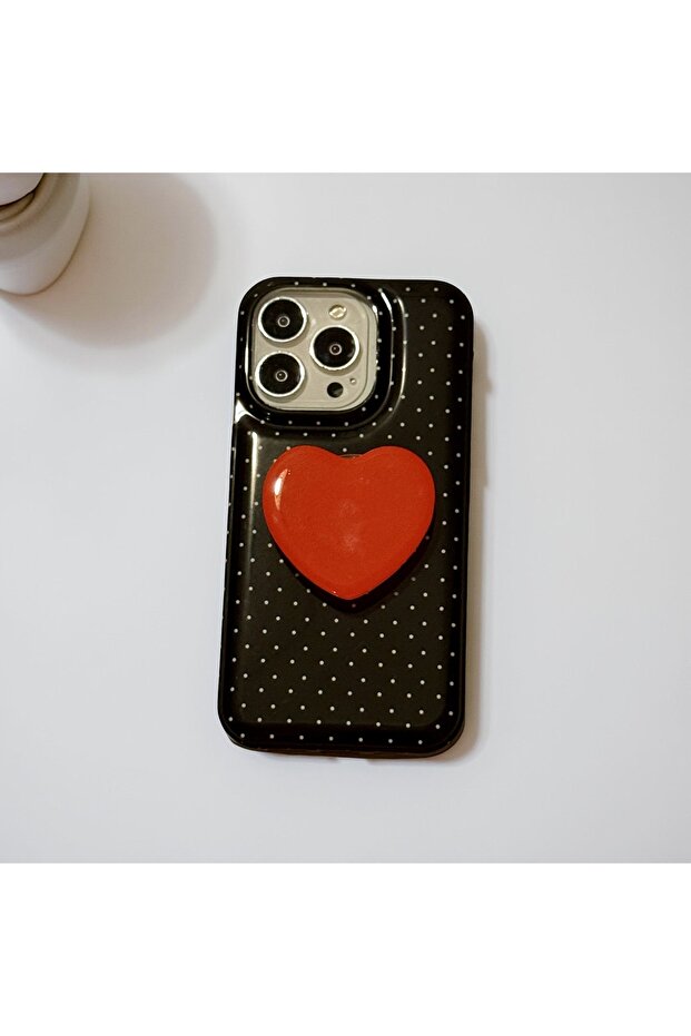 iPhone 14 Plus (6.7 Inch) Compatible Stylish Patterned Slim Case with Popsocket Stand - 1