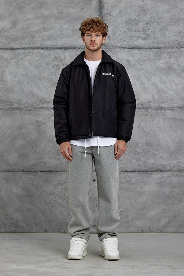 سترة رجالية سوداء Nmrc موسمي كبيرة الحجم - 5