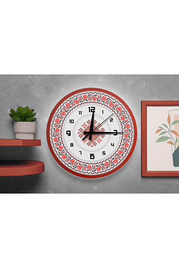 ساعة حائط أصلية بنمط التطريز المتشابك - 1