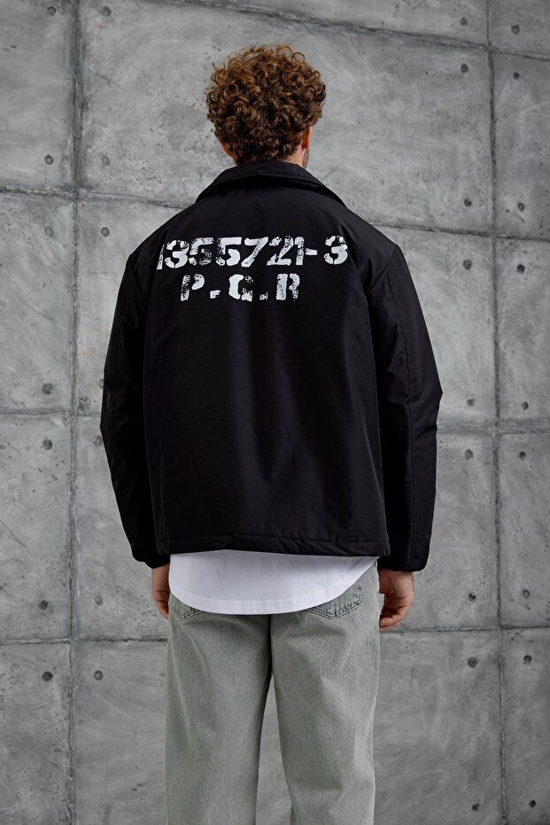 سترة رجالية سوداء Nmrc موسمي كبيرة الحجم - 2