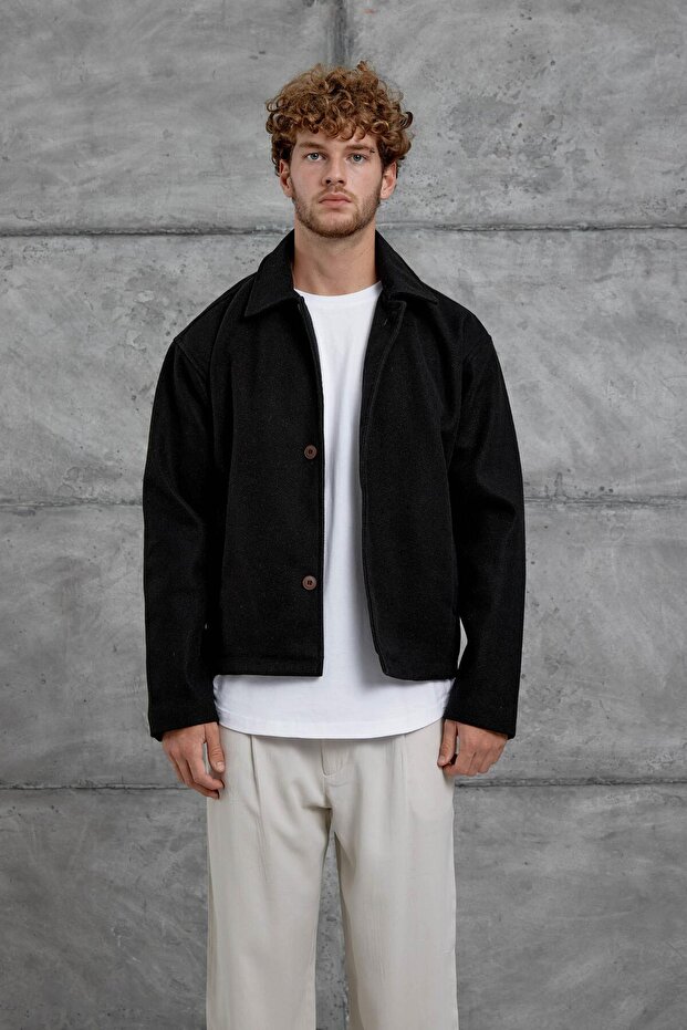 Siyah Mrk Kaşe Ceket - 5