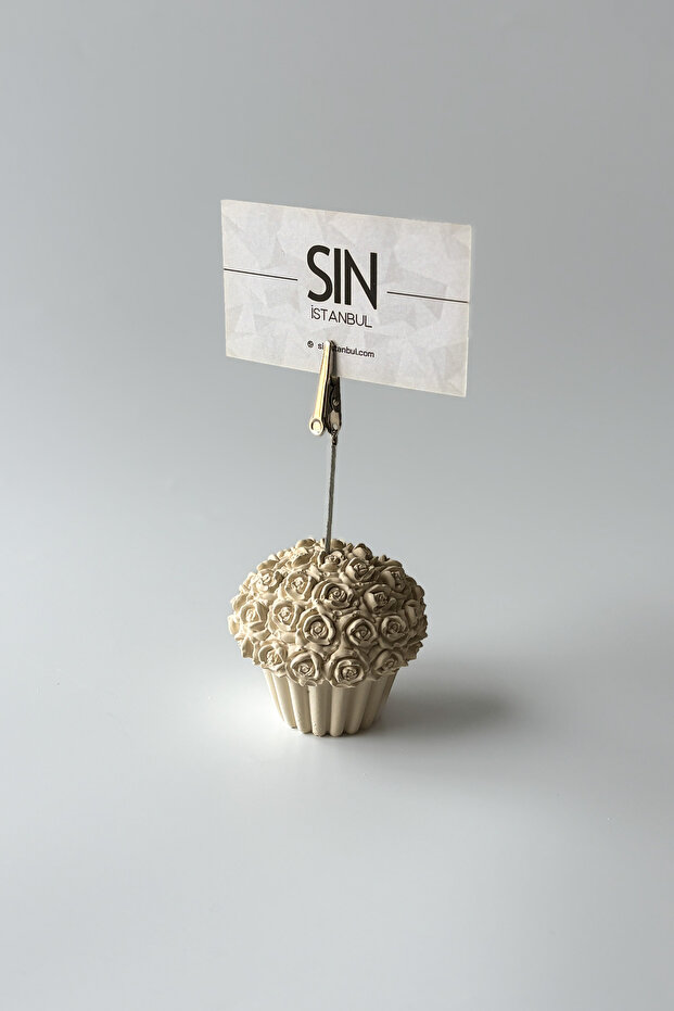 Flower Basket Note Holder, Note Holder Beige