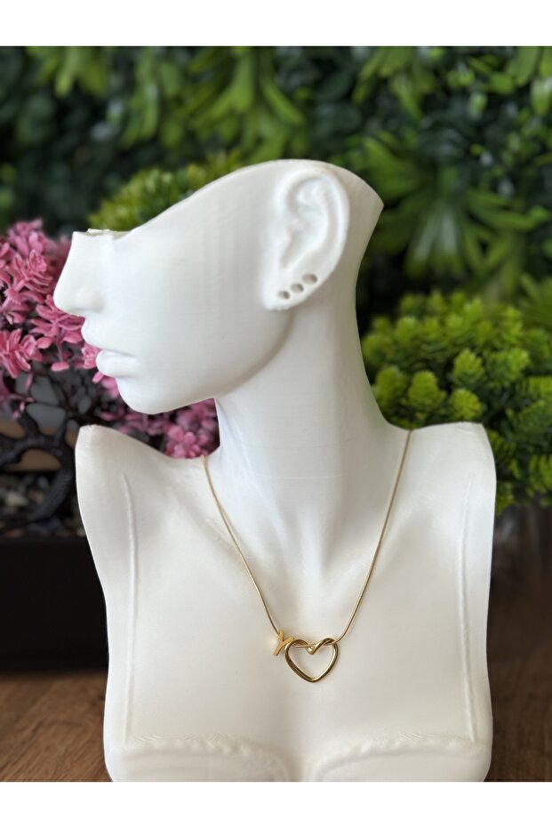 Kalpli Y Harfli Çelik Kolye - 1