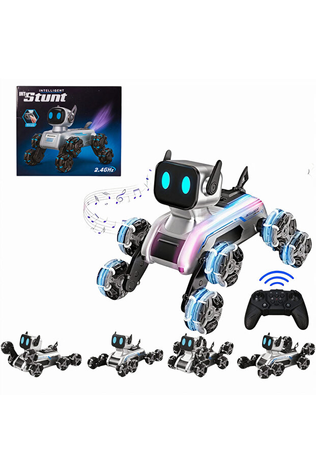 Interactive Robot Dog with 8 Omni-Directional Wheels Acrobatic Movements, Light and Music i - 1