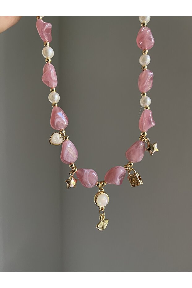 Boncuklu Charmlı Kolye - 1