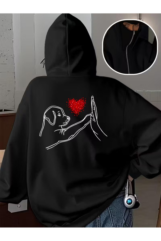 Snow Masked Ninja Unisex Sweatshirt Cardigan 2Strands Thick Fleece
