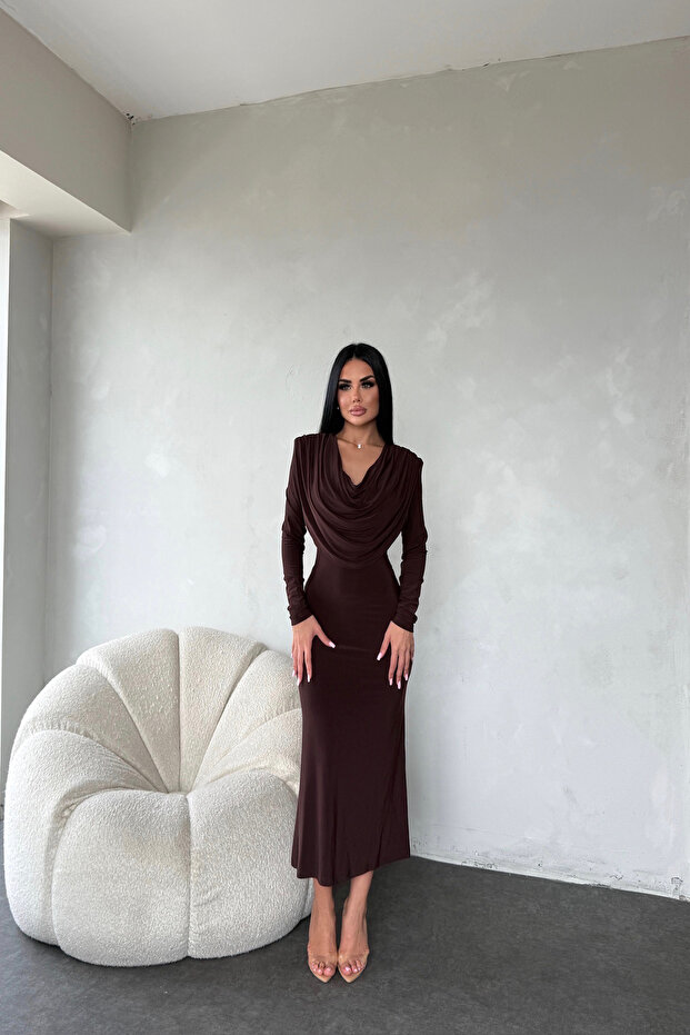 Cowl Neck Sandy Princess Dress