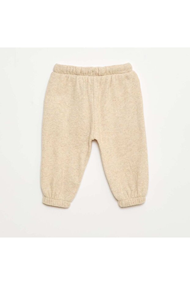 بنطال رياضي محبوك مريح باللون البيج - 3