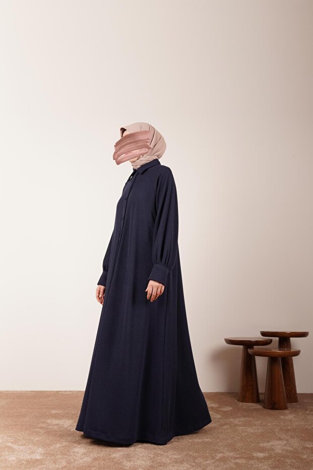 Kloş Triko Ferace-Lacivert - 2