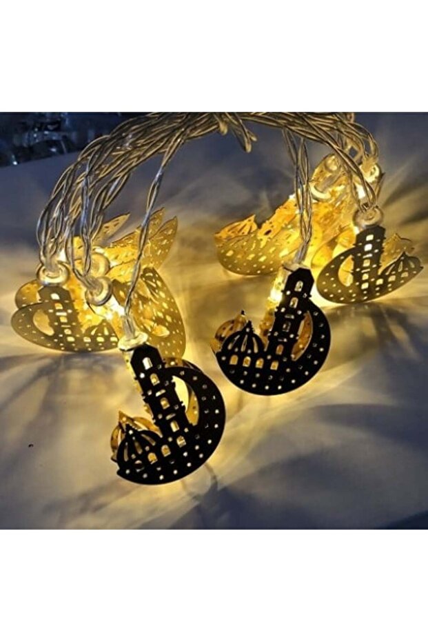 سلسلة أضواء زينة رمضان والعيد بطول 1.65 متر (عشرة أشكال مضاءة)