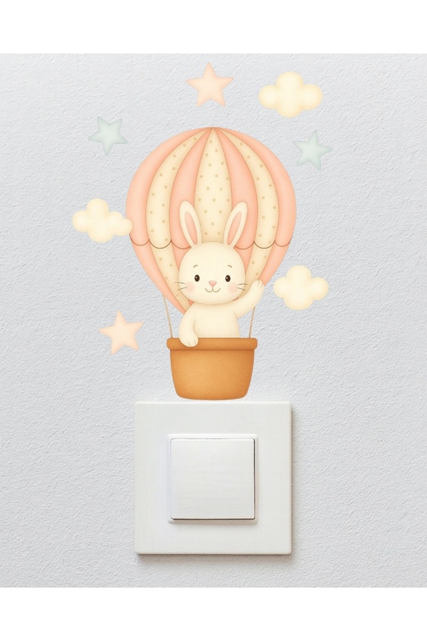 Outlet Cover Sticker - Children's Baby Room Wall Sticker - Pink Balloon Outlet Cover Sticker Printing Paper