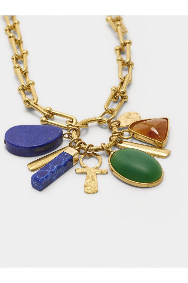 Taş Charm’lı Zincir Kolye - 2