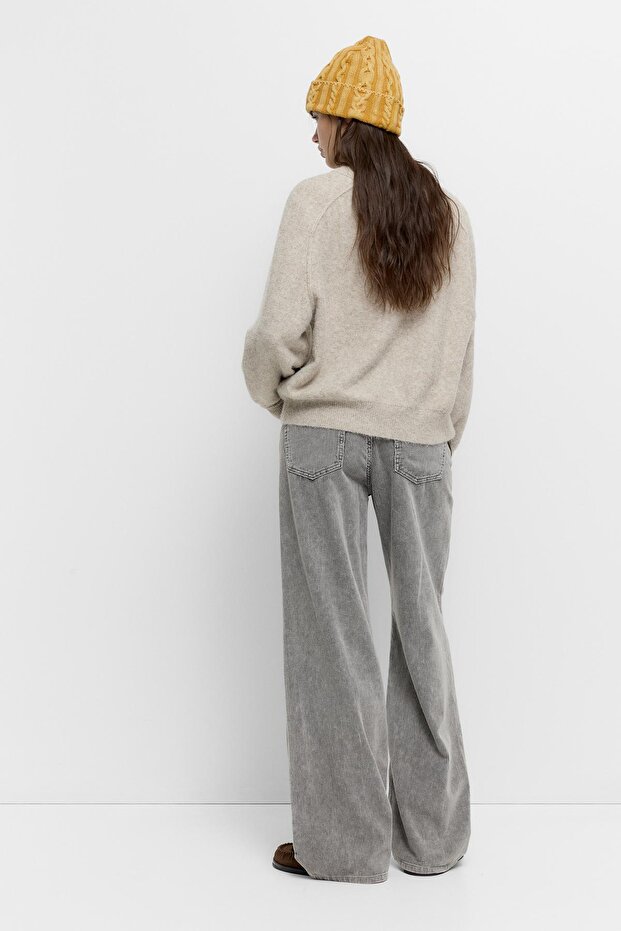 Dikişli düğmeli kazak - 4