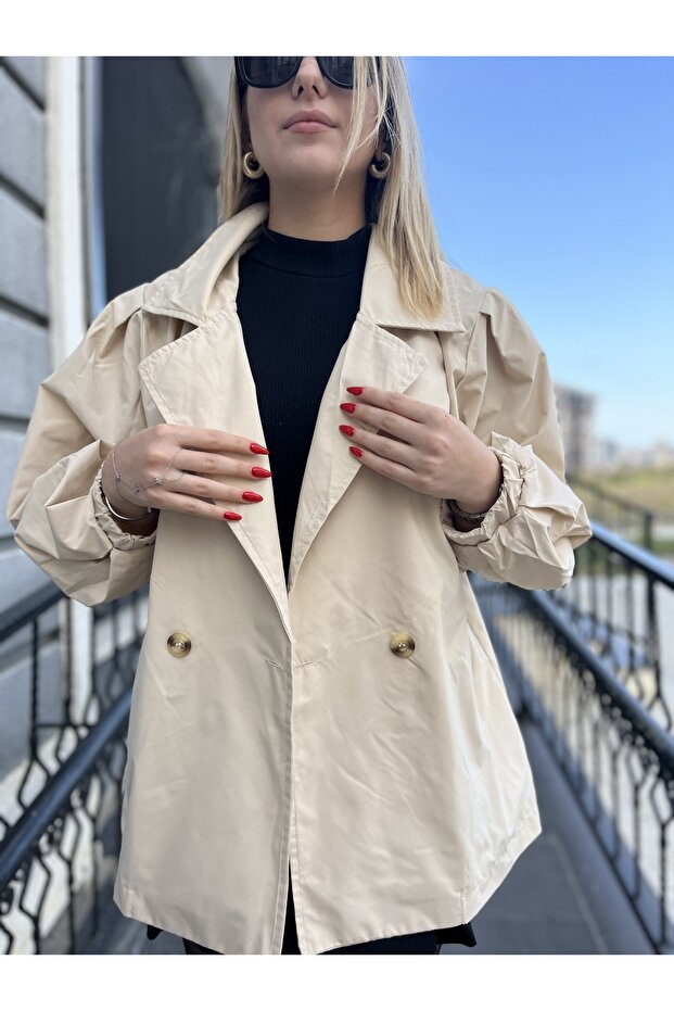 Kısa balon kol trençkot - 3