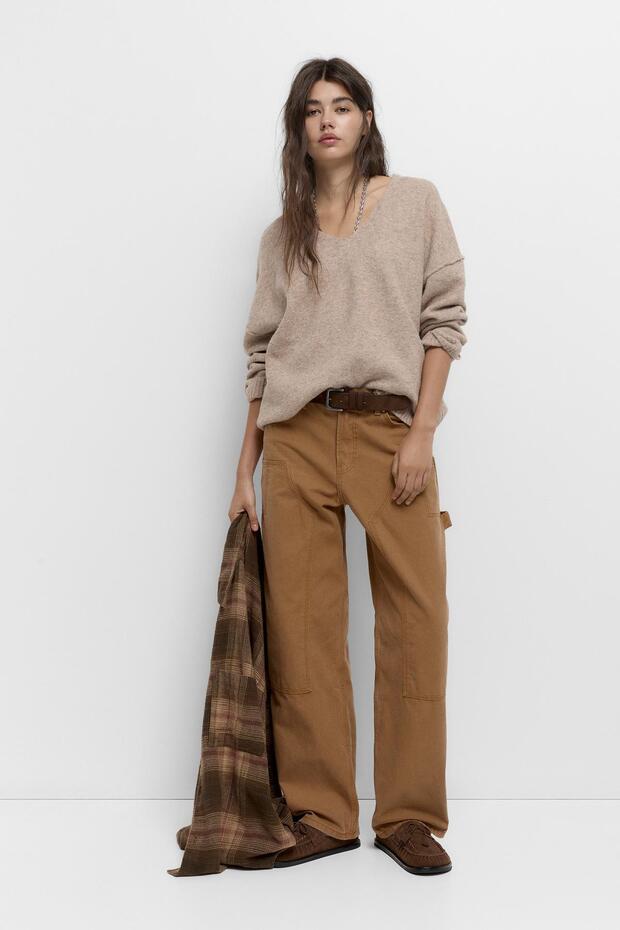 Yumuşak yakalı triko kazak - 2